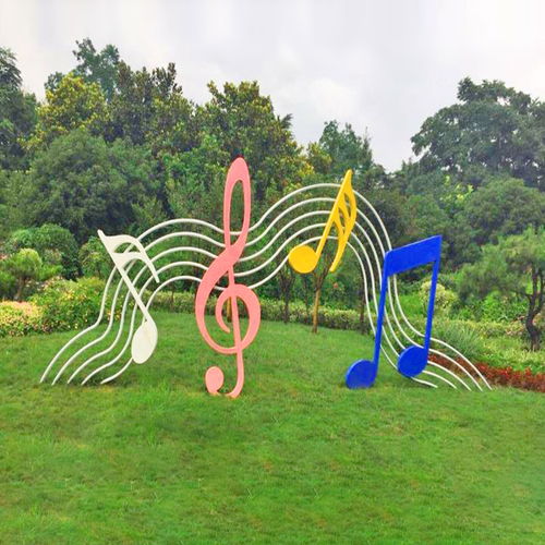 定制不銹鋼音符雕塑,音樂(lè)主題景觀小品